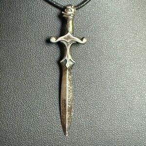 Vintage Dragon Hilt Sterling Silver Necklace
